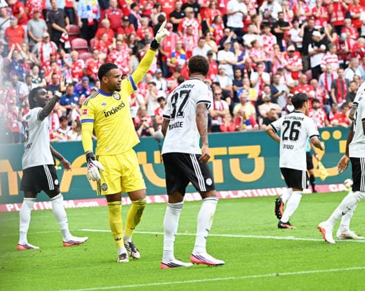 Fussball-Bundesliga - Saison 2026 2027 Mewa-Arena Mainz - 12.09.2026 1. FSV Mainz 05 (mz) - Eintracht Frankfurt (f) Torwart Noah ATUBOLU (Eintracht Frankfurt) hielt einen 11-Meter von Nadiem AMIRI(1. FSV Mainz 05) DFL REGULATIONS PROHIBIT ANY USE OF PHOTOGRAPHS AS IMAGE SEQUENCES AND OR QUASI VIDEO EDITORIAL USE ONLY NATIONAL AND INTERNATIONAL NEWS AGENCIES OUT Fussball-Bundesliga - 1. FSV Mainz 05 *** Soccer Bundesliga Season 2026–2027 Mewa Arena Mainz September 12, 2026 1 FSV Mainz 05 vs. Eintracht Frankfurt Goalkeeper Noah ATUBOLU Eintracht Frankfurt saved an 11-meter penalty kick by Nadiem AMIRI 1 FSV Mainz 05 DFL regulations prohibit any use of photographs as image sequences and or quasi-video; for editorial use only by national and international news agencies. Out: German Bundesliga, 1. FSV Mainz 05