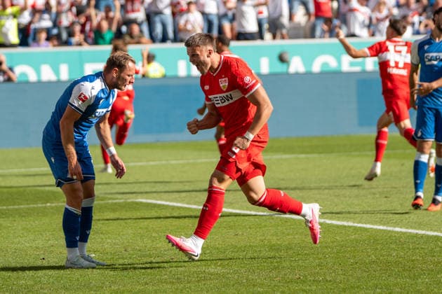Fussball: 1. Bundesliga, 3. Spieltag, TSG Hoffenheim - VfB Stuttgart am 12.09.2026 in Sinsheim (SNP Arena), Deutschland, Saison 2026 2027: Jubel 1:1 Ermedin Demirovic (VfB Stuttgart, 9) Sinsheim SNP Arena Deutschland *** Soccer: Bundesliga 1, Matchday 3, TSG Hoffenheim vs. VfB Stuttgart on September 12, 2026, at Sinsheim SNP Arena, Germany, 2026–2027 Season. Celebration: 1–1, Ermedin Demirovic (VfB Stuttgart), 9, Sinsheim SNP Arena, Germany Copyright: xPhilippxImhofx
