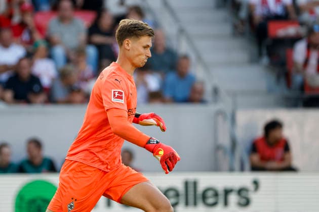 Moritz Nicolas (Borussia Mönchengladbach, 01), Mimik, Gesichtsausdruck, Emotion , Deutschland, Fussball, 1. Bundesliga, 3.Spieltag, 2026 2027, SC Freiburg vs. Borussia Mönchengladbach, 12.09.2026, Freiburg im Breisgau Europa-Park Stadion Deutschland *** Moritz Nicolas, Borussia Mönchengladbach, 01, facial expressions, emotion, Germany, soccer, Bundesliga 1, Matchday 3, 2026–2027, SC Freiburg vs. Borussia Mönchengladbach, September 12, 2026, Freiburg im Breisgau, Europa-Park Stadium, Germany Copyright: xGrantxHubbsx