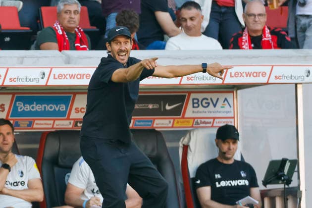 Julian Schuster (SC Freiburg, Trainer), Mimik, Gesichtsausdruck, Emotion , Deutschland, Fussball, 1. Bundesliga, 3.Spieltag, 2026 2027, SC Freiburg vs. Borussia Mönchengladbach, 12.09.2026, Freiburg im Breisgau Europa-Park Stadion Deutschland *** Julian Schuster, SC Freiburg, Coach, Facial Expressions, Emotion, Germany, Soccer, Bundesliga 1, Matchday 3, 2026–2027, SC Freiburg vs. Borussia Mönchengladbach, September 12, 2026, Freiburg im Breisgau, Europa-Park Stadium, Germany Copyright: xGrantxHubbsx