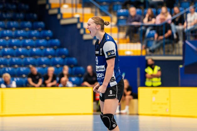 HSG Blomberg-Lippe (GER) vs. Storhamar Handball Elite (NOR), Handball, EHF Champions League Women, Gruppenphase, 12.9.2026, Saision 2026 2027, Lemgo Nieke Kuehne (HSG Blomberg-Lippe, 09) jubelt nach einem Tor Lemgo Phoenix Contact Arena Deutschland