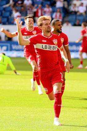 i12.09.2026, xtvx, Fussball 1.Bundesliga, TSG 1899 Hoffenheim - VfB Stuttgart v.l. Goal scored, Tor zum 1:1 Maximilian Mittelstaedt (VfB Stuttgart) Torjubel, Goal celebration, celebrate the goal, celebrates scoring (DFL DFB REGULATIONS PROHIBIT ANY USE OF PHOTOGRAPHS as IMAGE SEQUENCES and or QUASI-VIDEO) Sinsheim *** i12 09 2026, xtvx, Soccer, Bundesliga 1, TSG 1899 Hoffenheim vs. VfB Stuttgart – Goal scored, goal making it 1-1 by Maximilian Mittelstaedt, VfB Stuttgart goal celebration, Goal celebration, celebrating the goal, celebrating a goal DFL DFB REGULATIONS PROHIBIT ANY USE OF PHOTOGRAPHS as IMAGE SEQUENCES and or QUASI-VIDEO Sinsheim