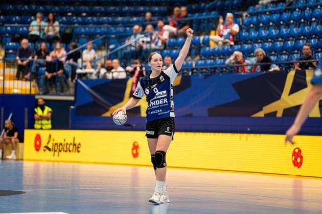 HSG Blomberg-Lippe (GER) vs. Storhamar Handball Elite (NOR), Handball, EHF Champions League Women, Gruppenphase, 12.9.2026, Saision 2026 2027, Lemgo Nieke Kuehne (HSG Blomberg-Lippe, 09) beim Spielaufbau Lemgo Phoenix Contact Arena Deutschland