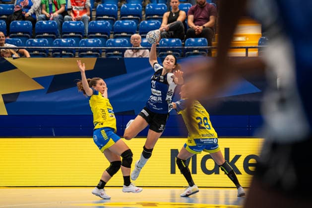 HSG Blomberg-Lippe (GER) vs. Storhamar Handball Elite (NOR), Handball, EHF Champions League Women, Gruppenphase, 12.9.2026, Saision 2026 2027, Lemgo Nuria Bucher (HSG Blomberg-Lippe, 21) im Torwurf Lemgo Phoenix Contact Arena Deutschland