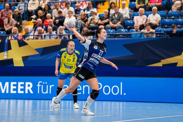 HSG Blomberg-Lippe (GER) vs. Storhamar Handball Elite (NOR), Handball, EHF Champions League Women, Gruppenphase, 12.9.2026, Saision 2026 2027, Lemgo Nuria Bucher (HSG Blomberg-Lippe, 21) bei einem 7-Meter Wurf Lemgo Phoenix Contact Arena Deutschland