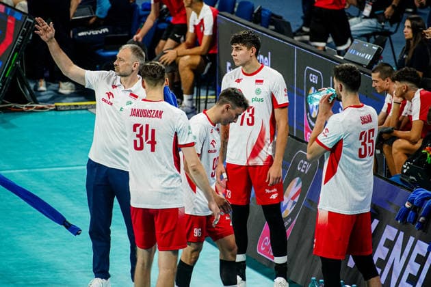 Volleyball - CEV EuroVolley 2026 Group B - Poland vs Israel - 09.12.2026 SOFIA, BULGARIA - September 12th: Nikola Grbic, Head Coach of Poland and Jakub Nowak, 73 of Poland during CEV EuroVolley 2026, Group B match between Poland vs Israel at Arena 8888 in Sofia, Bulgaria, on September 12th, 2026 in Sofia, Bulgaria. Copyright: xYulianxTodorovx