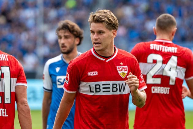 Fussball: 1. Bundesliga, 3. Spieltag, TSG Hoffenheim - VfB Stuttgart am 12.09.2026 in Sinsheim (SNP Arena), Deutschland, Saison 2026 2027: Ramon Hendriks (VfB Stuttgart, 3) Sinsheim SNP Arena Deutschland *** Soccer: Bundesliga 1, Matchday 3, TSG Hoffenheim vs. VfB Stuttgart on September 12, 2026, at the Sinsheim SNP Arena, Germany, 2026–2027 season; Ramon Hendriks, VfB Stuttgart, 3, Sinsheim SNP Arena, Germany Copyright: xPhilippxImhofx