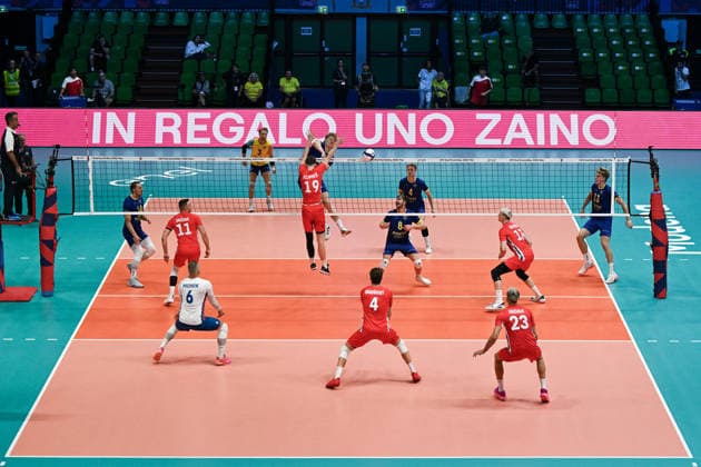 260912 Jacob Ekman of Sweden during the CEV EuroVolley 2026 group stage volleyball match between Sweden and Czech Republic on September 12, 2026 in Modena. Photo: Bildbyran EXT BILDBYRAN COP 18 XY0129 volleyboll volleyball volleyboll-em sverige tjeckien cev eurovolley 2026 sweden czech republic bbeng Copyright: BILDBYRANxEXT BB260912BB942