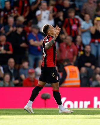 Marcus Tavernier of Bouremouth celebrates scoring a goal to make it 2-1 AFC Bournemouth v Brentford, Premier League, Football, Football, Vitality Stadium, Bournemouth, UK - 12 Sep 2026Bournemouth Vitality Stadium United Kingdom EDITORIAL USE ONLY No use with unauthorised audio, video, data, fixture lists, club league logos or live services. Online in-match use limited to 120 images, no video emulation. No use in betting, games or single club league player publications.  Copyright: xWillxCooper Shutterstockx 17144545aj