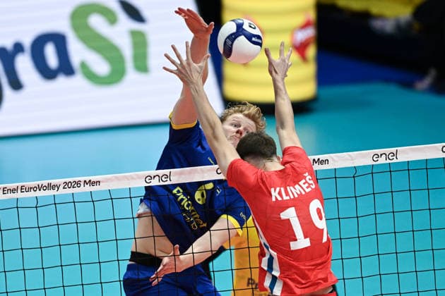 260912 Jacob Ekman of Sweden during the CEV EuroVolley 2026 group stage volleyball match between Sweden and Czech Republic on September 12, 2026 in Modena. Photo: Bildbyran EXT BILDBYRAN COP 18 XY0129 volleyboll volleyball volleyboll-em sverige tjeckien cev eurovolley 2026 sweden czech republic bbeng Copyright: BILDBYRANxEXT BB260912BB947