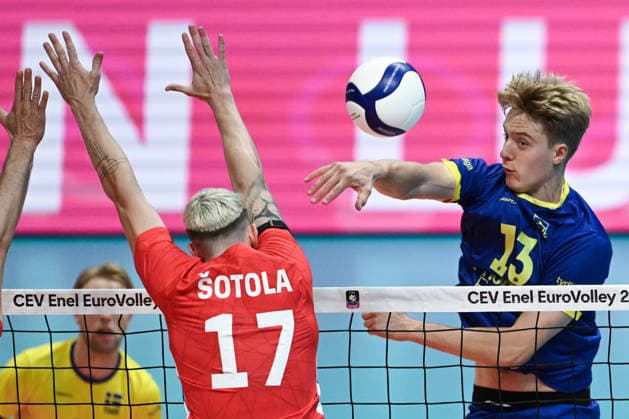 260912 Axel Enlund of Sweden during the CEV EuroVolley 2026 group stage volleyball match between Sweden and Czech Republic on September 12, 2026 in Modena. Photo: Bildbyran EXT BILDBYRAN COP 18 XY0129 volleyboll volleyball volleyboll-em sverige tjeckien cev eurovolley 2026 sweden czech republic bbeng Copyright: BILDBYRANxEXT BB260912BB960