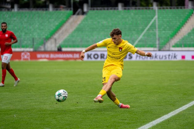 Luca Molinari (SG Sonnenhof Großaspach, 21), TSV Havelse vs. SG Sonnenhof Großaspach, Fussball, 3. Liga, 5. Spieltag, 06.09.2026, DFB regulations prohibit any use of photographs as image sequences and or quasi-video Hannover Niedersachsen Deutschland