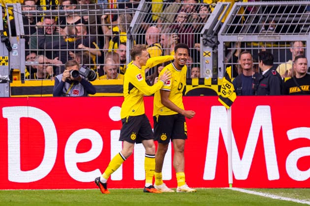 12.09.2026, Fussball, 3. Spieltag der 1. Fussball Bundesliga, Borussia Dortmund - SC Paderborn. v. l. Maximilian Beier (Borussia Dortmund), Felix Nmecha (Borussia Dortmund) bejubeln das Tor zum 2:0. Dortmund Signal Iduna Park NRW Deutschland xRHR-FOTO DEx *** September 12, 2026, Soccer, Matchday 3 of the 1st Bundesliga, Borussia Dortmund vs. SC Paderborn; Maximilian Beier (Borussia Dortmund) and Felix Nmecha (Borussia Dortmund) celebrate the goal that made it 2–0; Dortmund, Signal Iduna Park, North Rhine-Westphalia, Germany; xRHR PHOTO DEx Copyright: DennisxEwert RHR-FOTOx RHR-FOTO DE