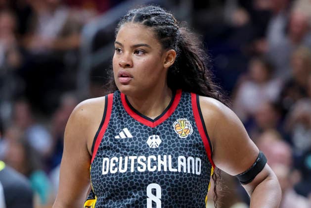 Nyara Sabally (Germany) looks dejected during the FIBA Women s Basketball World Cup Germany 2026 semifinals match between France and Germany at Berlin Arena on September 12, 2026 in Berlin, Germany. (Photo by Marco Steinbrenner DeFodi Images) -