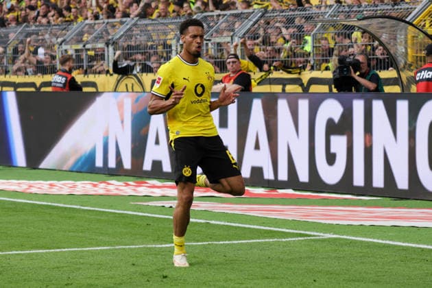 12.09.2026, xgrfx, Fussball 1.Bundesliga, Borussia Dortmund - SC Paderborn 07 v.l. Tor, Felix Nmecha zum 2:0 (Borussia Dortmund) (DFL DFB REGULATIONS PROHIBIT ANY USE OF PHOTOGRAPHS as IMAGE SEQUENCES and or QUASI-VIDEO) Dortmund *** September 12, 2026, xgrfx, Soccer, Bundesliga 1, Borussia Dortmund vs. SC Paderborn 07, goal, Felix Nmecha makes it 2–0 for Borussia Dortmund. DFL and DFB regulations prohibit any use of photographs as image sequences and or quasi-video. Dortmund