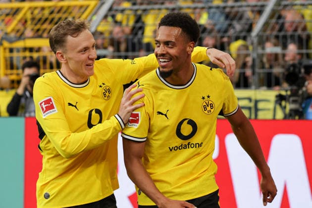 12.09.2026, xgrfx, Fussball 1.Bundesliga, Borussia Dortmund - SC Paderborn 07 v.l. Tor, Felix Nmecha zum 2:0 (Borussia Dortmund) (DFL DFB REGULATIONS PROHIBIT ANY USE OF PHOTOGRAPHS as IMAGE SEQUENCES and or QUASI-VIDEO) Dortmund *** September 12, 2026, xgrfx, Soccer, Bundesliga 1, Borussia Dortmund vs. SC Paderborn 07, goal, Felix Nmecha makes it 2–0 for Borussia Dortmund. DFL and DFB regulations prohibit any use of photographs as image sequences and or quasi-video. Dortmund