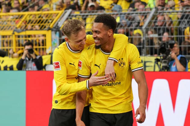 12.09.2026, xgrfx, Fussball 1.Bundesliga, Borussia Dortmund - SC Paderborn 07 v.l. Tor, Felix Nmecha zum 2:0 (Borussia Dortmund) (DFL DFB REGULATIONS PROHIBIT ANY USE OF PHOTOGRAPHS as IMAGE SEQUENCES and or QUASI-VIDEO) Dortmund *** September 12, 2026, xgrfx, Soccer, Bundesliga 1, Borussia Dortmund vs. SC Paderborn 07, goal, Felix Nmecha makes it 2–0 for Borussia Dortmund. DFL and DFB regulations prohibit any use of photographs as image sequences and or quasi-video. Dortmund