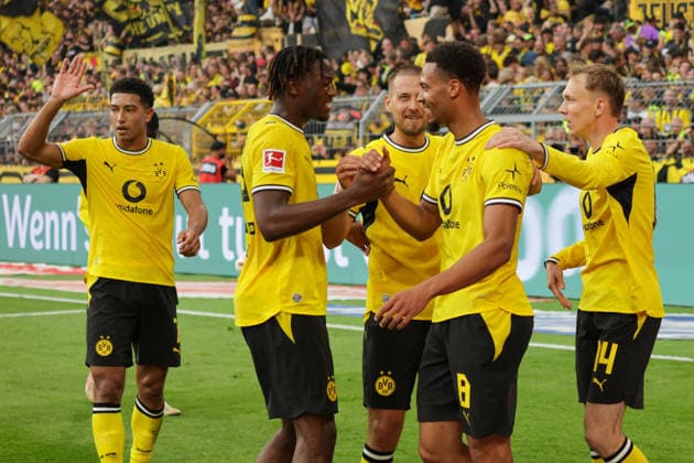 12.09.2026, xgrfx, Fussball 1.Bundesliga, Borussia Dortmund - SC Paderborn 07 v.l. Tor, Felix Nmecha zum 2:0 (Borussia Dortmund) (DFL DFB REGULATIONS PROHIBIT ANY USE OF PHOTOGRAPHS as IMAGE SEQUENCES and or QUASI-VIDEO) Dortmund *** September 12, 2026, xgrfx, Soccer, Bundesliga 1, Borussia Dortmund vs. SC Paderborn 07, goal, Felix Nmecha makes it 2–0 for Borussia Dortmund. DFL and DFB regulations prohibit any use of photographs as image sequences and or quasi-video. Dortmund
