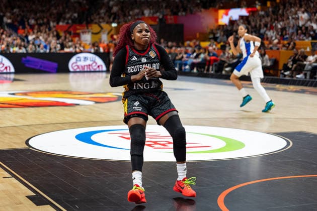 Alexis Peterson (Deutschland, 01) jubelt Jubel, GER, Frankreich vs. Deutschland, Basketball, FIBA Women s World Cup 2026, Halbfinale, 12.09.2026 GER, Frankreich vs. Deutschland, Basketball, FIBA Women s World Cup 2026, Halbfinale, 12.09.2026 Berlin Copyright: xEibner-Pressefoto MaxxVincenx EP_MVN