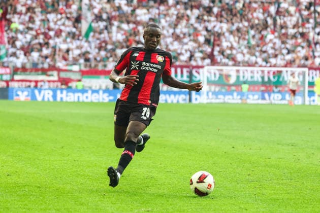 Moussa Diaby (Bayer 04 Leverkusen, 19), GER, FC Augsburg vs. Bayer 04 Leverkusen, Fussball, Bundesliga, 3. Spieltag, Saison 2026 2027, 12.09.2026, DFL DFB REGULATIONS PROHIBIT ANY USE OF PHOTOGRAPHS as IMAGE SEQUENCES and or QUASI-VIDEO, GER, FC Augsburg vs. Bayer 04 Leverkusen, Fussball, Bundesliga, 3. Spieltag, Saison 2026 2027, 12.09.2026 Augsburg *** Moussa Diaby, Bayer 04 Leverkusen, 19, GER, FC Augsburg vs. Bayer 04 Leverkusen, Soccer, Bundesliga, Matchday 3, 2026–2027 Season, September 12, 2026, DFL and DFB regulations prohibit any use of photographs as image sequences and or quasi-video, GER, FC Augsburg vs. Bayer 04 Leverkusen, Soccer, Bundesliga, Matchday 3, 2026–2027 season, September 12, 2026, Augsburg Copyright: xEibner-Pressefoto JennixMaulx EP_JML