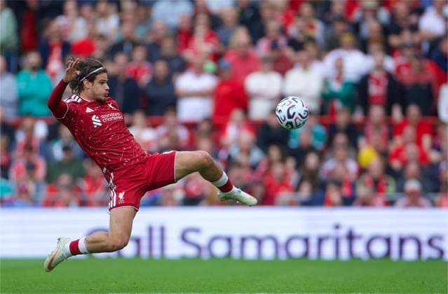 RECORD DATE NOT STATED Football - FA Premier League - Liverpool FC v Fulham FC LIVERPOOL, ENGLAND - Saturday, September 12, 2026: Liverpool s Milos Kerkez during the FA Premier League match between Liverpool FC and Fulham FC at Anfield. (Photo by David Rawcliffe Propaganda) LIVERPOOL Anfield MERSEYSIDE ENGLAND  Copyright: xDavidxRawcliffex 2026-09-11-Liverpool_v_Fulham-051
