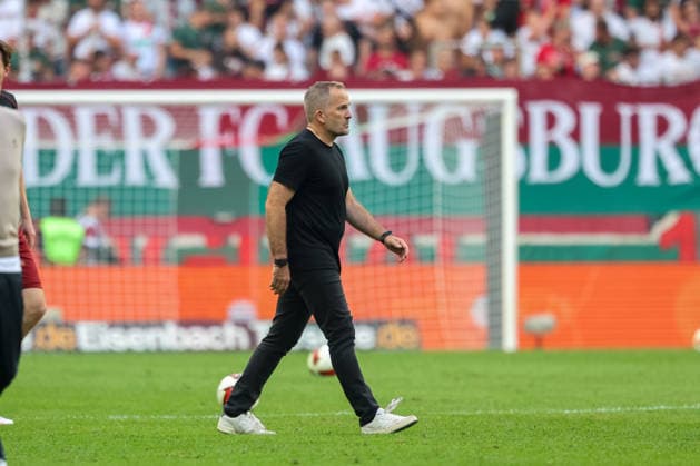 Manuel Baum (FC Augsburg, Chef-Trainer) nach dem Spiel, GER, FC Augsburg vs. Bayer 04 Leverkusen, Fussball, Bundesliga, 3. Spieltag, Saison 2026 2027, 12.09.2026, DFL DFB REGULATIONS PROHIBIT ANY USE OF PHOTOGRAPHS as IMAGE SEQUENCES and or QUASI-VIDEO, GER, FC Augsburg vs. Bayer 04 Leverkusen, Fussball, Bundesliga, 3. Spieltag, Saison 2026 2027, 12.09.2026 Augsburg *** Manuel Baum, FC Augsburg Head Coach, post-match comments, GER, FC Augsburg vs. Bayer 04 Leverkusen, Soccer, Bundesliga, Matchday 3, 2026–2027 Season, September 12, 2026, DFL and DFB regulations prohibit any use of photographs as image sequences and or quasi-video, GER, FC Augsburg vs. Bayer 04 Leverkusen, soccer, Bundesliga, Matchday 3, 2026–2027 season, September 12, 2026, Augsburg Copyright: xEibner-Pressefoto JennixMaulx EP_JML
