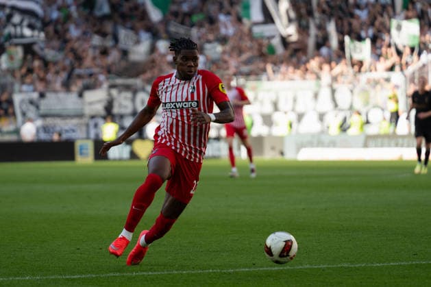 12.09.2026, xjyhynx, Fussball 1.Bundesliga, SC Freiburg - Borussia Mönchengladbach v.l., Dribbling Cyriaque IriÃ (22, SC Freiburg) (DFL DFB REGULATIONS PROHIBIT ANY USE OF PHOTOGRAPHS as IMAGE SEQUENCES and or QUASI-VIDEO) Freiburg *** September 12, 2026, xjyhynx, Soccer, Bundesliga 1, SC Freiburg vs. Borussia Mönchengladbach, Dribbling by Cyriaque Iriã 22, SC Freiburg. DFL and DFB regulations prohibit any use of photographs as image sequences and or quasi-video. Freiburg