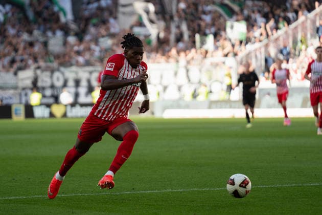 12.09.2026, xjyhynx, Fussball 1.Bundesliga, SC Freiburg - Borussia Mönchengladbach v.l., Dribbling Cyriaque IriÃ (22, SC Freiburg) (DFL DFB REGULATIONS PROHIBIT ANY USE OF PHOTOGRAPHS as IMAGE SEQUENCES and or QUASI-VIDEO) Freiburg *** September 12, 2026, xjyhynx, Soccer, Bundesliga 1, SC Freiburg vs. Borussia Mönchengladbach, Dribbling by Cyriaque Iriã 22, SC Freiburg. DFL and DFB regulations prohibit any use of photographs as image sequences and or quasi-video. Freiburg