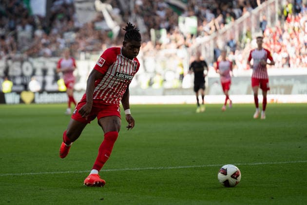 12.09.2026, xjyhynx, Fussball 1.Bundesliga, SC Freiburg - Borussia Mönchengladbach v.l., Dribbling Cyriaque IriÃ (22, SC Freiburg) (DFL DFB REGULATIONS PROHIBIT ANY USE OF PHOTOGRAPHS as IMAGE SEQUENCES and or QUASI-VIDEO) Freiburg *** September 12, 2026, xjyhynx, Soccer, Bundesliga 1, SC Freiburg vs. Borussia Mönchengladbach, Dribbling by Cyriaque Iriã 22, SC Freiburg. DFL and DFB regulations prohibit any use of photographs as image sequences and or quasi-video. Freiburg