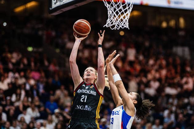 FIBA Women™s Basketball World Cup 2026: Frankreich vs. Deutschland, 12.09.2026 Marie Gülich (Deutschland, 21); Basketball, FIBA Women™s Basketball World Cup 2026, Final Phase, Halbfinale: Frankreich vs. Deutschland am 12.09.2026 in der Uber Arena, Berlin Copyright: xBEAUTIFULxSPORTS Tonhäuserx