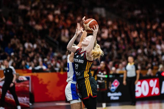 FIBA Women™s Basketball World Cup 2026: Frankreich vs. Deutschland, 12.09.2026 Frieda Bühner (Deutschland, 20); Basketball, FIBA Women™s Basketball World Cup 2026, Final Phase, Halbfinale: Frankreich vs. Deutschland am 12.09.2026 in der Uber Arena, Berlin Copyright: xBEAUTIFULxSPORTS Tonhäuserx