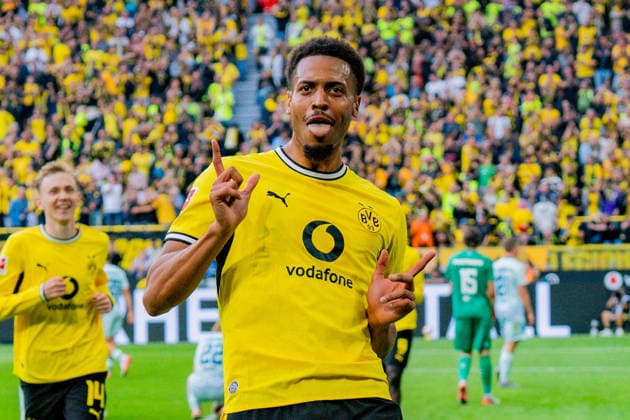 1. Bundesliga, 3. Spieltag, Borussia Dortmund vs. SC Paderborn 07 am 12.09.2026 Tor zum 2:0 durch Felix Nmecha *** Bundesliga 1, Matchday 3, Borussia Dortmund vs. SC Paderborn 07 on September 12, 2026. Goal to make it 2–0 by Felix Nmecha Copyright: xBahhoxKarax