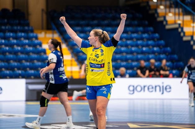 HSG Blomberg-Lippe (GER) vs. Storhamar Handball Elite (NOR), Handball, EHF Champions League Women, Gruppenphase, 12.9.2026, Saision 2026 2027, Lemgo Christina Pedersen (Storhamar Handball Elite, 26) jubelt nach einem Tor Lemgo Phoenix Contact Arena Deutschland