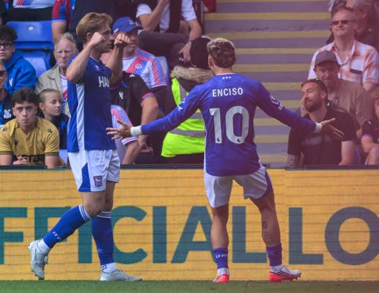 Crystal Palace v Ipswich Town Premier League Zian Flemming of Ipswich Town celebrates scoring his first goal and the team™s third against Crystal Palace during the Premier League match at Selhurst Park, London 12 09 2026 UK Newspapers OUT Copyright: xGraemexWilcocksonx FIL-23935-0086