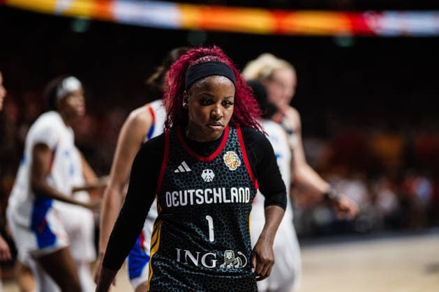 FIBA Women™s Basketball World Cup 2026: Frankreich vs. Deutschland, 12.09.2026 Alexis Peterson (Deutschland, 1) enttäuscht, Enttäuschung; Basketball, FIBA Women™s Basketball World Cup 2026, Final Phase, Halbfinale: Frankreich vs. Deutschland am 12.09.2026 in der Uber Arena, Berlin Copyright: xBEAUTIFULxSPORTS Tonhäuserx