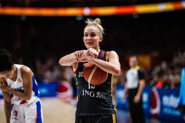 FIBA Women™s Basketball World Cup 2026: Frankreich vs. Deutschland, 12.09.2026 Leonie Fiebich (Deutschland, 13); Basketball, FIBA Women™s Basketball World Cup 2026, Final Phase, Halbfinale: Frankreich vs. Deutschland am 12.09.2026 in der Uber Arena, Berlin Copyright: xBEAUTIFULxSPORTS Tonhäuserx