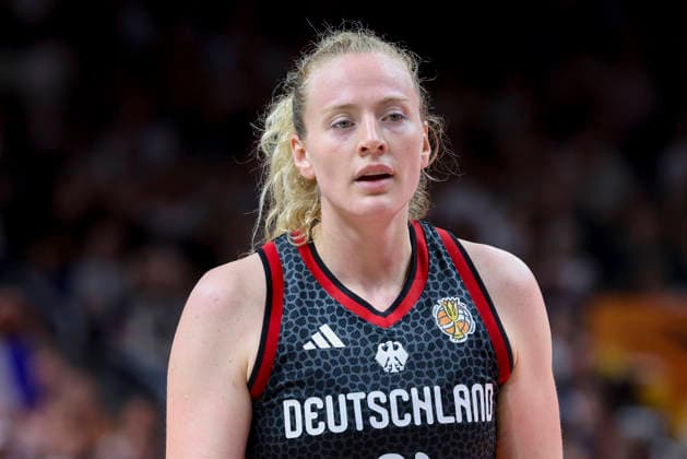 Marie Guelich (Germany) looks dejected during the FIBA Women s Basketball World Cup Germany 2026 semifinals match between France and Germany at Berlin Arena on September 12, 2026 in Berlin, Germany. (Photo by Marco Steinbrenner DeFodi Images) -
