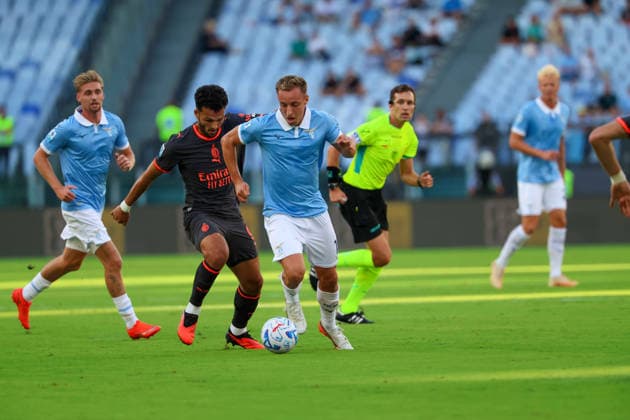 Serie A football match 2026 27 season: Lazio vs. Milan Davide Frattesi of SS Lazio During the football match on September 12, 2026 part of the 2026 27 Italian Serie A season played at the Stadio Olimpico in Rome between SS Lazio and FC Milan. Roma stadio Olimpico Lazio ITALIA Copyright: xFABIOxSASSOxFabioxSassox Lazio Milan2026_09_12Fabio Sasso6533