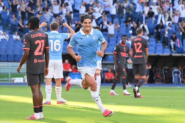 Foto IPP Luciano Adriani Roma 12 09 2026 Campionato di calcio Serie A Tim 2026-20267 Lazio vs Milan Nella foto:L’ esultanza di Matteo Cancellieri, dopo il gol realizzato Italy Photo Press - World Copyright Roma italy Italia ITALY  Copyright: xR4924_italyphotopressx