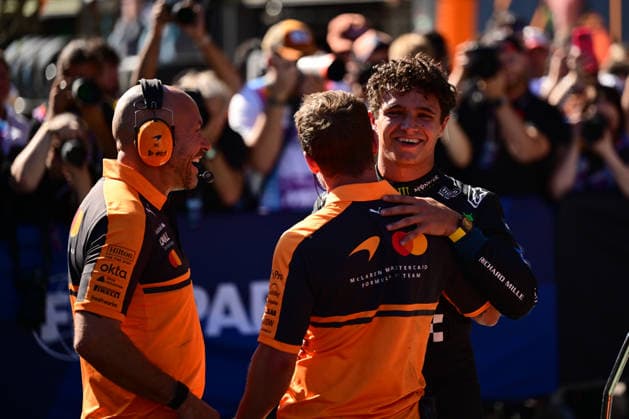 F1 Grand Prix of Spain - Qualifying Lando Norris of the McLaren F1 Team celebrates his pole position during qualifying for the Formula 1 Spanish Grand Prix at the Madring Circuit in Madrid, Spain, on September 12, 2026. Madrid Comunidad de Madrid Spain  Copyright: xAndreaxDiodatox originalFilename:diodato-spanishg260912_np4rD.jpg