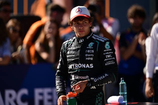F1 Grand Prix of Spain - Qualifying Andrea Kimi Antonelli of the Mercedes-AMG Petronas F1 Team celebrates his second place during qualifying for the Formula 1 Spanish Grand Prix at the Madring Circuit in Madrid, Spain, on September 12, 2026. Madrid Comunidad de Madrid Spain  Copyright: xAndreaxDiodatox originalFilename:diodato-spanishg260912_npIiZ.jpg