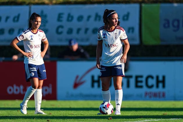 12. September 2026, Fussball, AXA Women™s Super League 2026 27, Runde 6, FC Rapperswil-Jona vs. Servette FC ChÃªnois FÃ minin, Stadion Grünfeld, Jona, Schweiz Paola Hernandez (6, Servette FC ChÃªnois FÃ minin) beim Freistoss Photo: Urs Ottiger