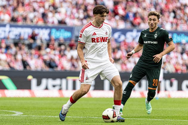 1.Bundesliga: 1. FC Köln - SV Werder Bremen; 12.09.2026 Mikey Moore (1. FC Köln, 47), Auf dem Trikot ist 1st Start Patch, Startelfdebüt-Patch (Topps)., +n20+ 1.Fußball Bundesliga 3. Spieltag: 1. FC Köln - SV Werder Bremen; RheinEnergieStadion, Köln; 12.09.2026 DFL regulations prohibit any use of photographs as image sequences and or quasi video. *** 1 Bundesliga 1 FC Köln vs. SV Werder Bremen September 12, 2026 Mikey Moore 1 FC Köln, 47, The jersey features a 1st Start patch and a Starting Lineup Debut patch by Topps, n20 1 Soccer Bundesliga Matchday 3 1. FC Köln vs. SV Werder Bremen RheinEnergieStadion, Cologne September 12, 2026 DFL regulations prohibit any use of photographs as image sequences and or quasi-video Copyright: xBEAUTIFULxSPORTS Buriakovx