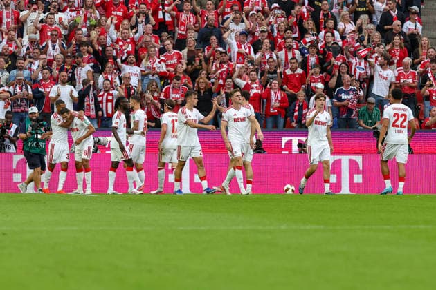 12.09.2026, GER, Fussball, Herren, Bundesliga , Saison 2026 2027, 1. FC Köln - SV Werder bremen Linton Maina (Köln) Torjubel, jubelt nach seinem Treffer zum 1:0 Köln RheinEnergieSTADION Nordrhein-Westfalen Deutschland *** September 12, 2026, Germany, Soccer, Men s, Bundesliga, 2026–2027 Season, 1. FC Köln vs. SV Werder Bremen; Linton Maina celebrates his goal, making the score 1–0; Köln, RheinEnergieSTADION, North Rhine-Westphalia, Germany Copyright: xAdrianxSchlüterx