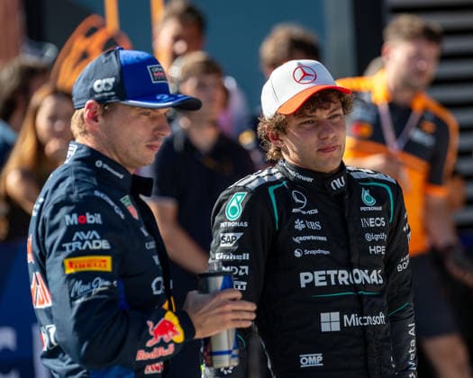 September 12, 2026, Madrid, Madrid, Spain: Max Verstappen (NED Red Bull Racing) and Andrea Kimi Antonelli (ITA Mercedes) during the Formula 1 Madrid Grand Prix 2026. Madrid Spain - ZUMAl234 20260912_znp_l234_008 Copyright: xGabrielxLopezx