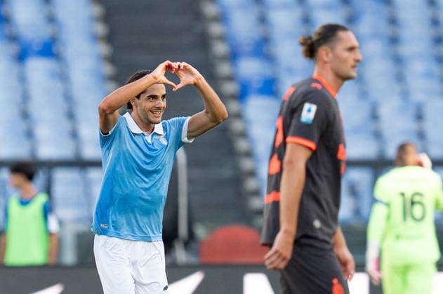 SS Lazio v AC Milan - Serie A Enilive Matteo Cancellieri of SS Lazio celebrates after scoring first goal during the Serie A Enilive match between SS Lazio and AC Milan at Olympic Stadium on September 12, 2026 in Rome, Italy Rome Olympic Stadium Lazio Italy Copyright: xGiuseppexMaffiax 20260912_181154_SerieA_Lazio-Milan_LIA07596