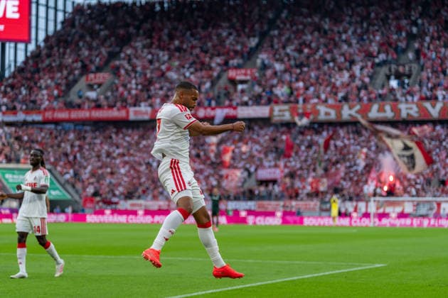 Torschuetze zum 1:0 fuer Koeln Linton Maina (1.FC Koeln, 37, Jubel, Faust, Emotion 1.FC Köln vs. SV Werder Bremen, Fussball, Bundesliga, 3.Spieltag, Saison 2026 27, 12.09.2026, DFL REGULATIONS PROHIBIT ANY USE OF PHOTOGRAPHS AS IMAGE SEQUENCES AND OR QUASI-VIDEO, 1.FC Köln vs. SV Werder Bremen, Fussball, Bundesliga, 3.Spieltag, Saison 2026 27, 12.09.2026 Köln *** Goal scorer for Cologne s 1-0 win: Linton Maina, 1. FC Köln, 37, Celebration, fist pump, emotion; 1. FC Köln vs. SV Werder Bremen, soccer, Bundesliga, Matchday 3, 2026–27 season, September 12, 2026, DFL regulations prohibit any use of photographs as image sequences and or quasi-video, 1 FC Cologne vs. SV Werder Bremen, soccer, Bundesliga, Matchday 3, 2026–27 season, December 9, 2026, Cologne Copyright: xEibner-Pressefoto LukasxBaldygax EP_LBA