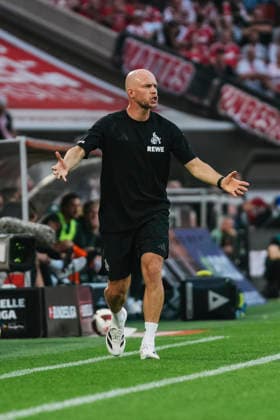 12.09.2026, xjmrgnx, Fussball 1.Bundesliga, 1.FC Koeln - SV Werder Bremen v.l. Chef-Trainer Rene Wagner (Koeln) an der Seitenlinie (DFL DFB REGULATIONS PROHIBIT ANY USE OF PHOTOGRAPHS as IMAGE SEQUENCES and or QUASI-VIDEO) Koeln *** September 12, 2026, xjmrgnx, Soccer, Bundesliga 1, 1. FC Köln vs. SV Werder Bremen: Head Coach René Wagner of Köln on the sidelines. DFL and DFB regulations prohibit any use of photographs as image sequences and or quasi-video. Köln