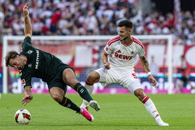 1.Bundesliga: 1. FC Köln - SV Werder Bremen; 12.09.2026 Niclas Füllkrug (SV Werder Bremen, 10), Tom Krauß (1. FC Köln, 5) 1.Fußball Bundesliga 3. Spieltag: 1. FC Köln - SV Werder Bremen; RheinEnergieStadion, Köln; 12.09.2026 DFL regulations prohibit any use of photographs as image sequences and or quasi video. *** 1 Bundesliga: 1. FC Köln vs. SV Werder Bremen, September 12, 2026; Niclas Füllkrug (SV Werder Bremen, 10), Tom Krauß (1. FC Köln, 5); 1 Soccer Bundesliga, Matchday 3: 1. FC Köln vs. SV Werder Bremen at RheinEnergieStadion, Cologne, September 12, 2026 DFL regulations prohibit any use of photographs as image sequences and or quasi-video Copyright: xBEAUTIFULxSPORTS Buriakovx
