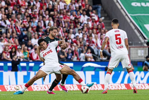 1.Bundesliga: 1. FC Köln - SV Werder Bremen; 12.09.2026 Niclas Füllkrug (SV Werder Bremen, 10), Jahmai Simpson-Pusey (1. FC Köln, 22) 1.Fußball Bundesliga 3. Spieltag: 1. FC Köln - SV Werder Bremen; RheinEnergieStadion, Köln; 12.09.2026 DFL regulations prohibit any use of photographs as image sequences and or quasi video. *** 1 Bundesliga 1 FC Köln vs. SV Werder Bremen September 12, 2026 Niclas Füllkrug (SV Werder Bremen), 10, Jahmai Simpson Pusey (1 FC Köln), 22 1 German Bundesliga Matchday 3 1 FC Köln vs. SV Werder Bremen RheinEnergieStadion, Cologne September 12, 2026 DFL regulations prohibit any use of photographs as image sequences and or quasi-video Copyright: xBEAUTIFULxSPORTS Buriakovx